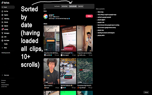 TikTok Search Sorter  from Chrome web store to be run with OffiDocs Chromium online