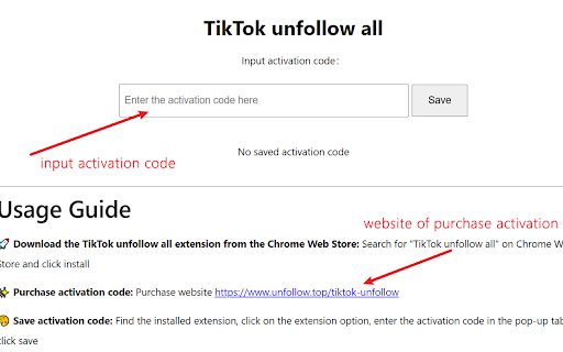 Tiktok unfollow all  from Chrome web store to be run with OffiDocs Chromium online