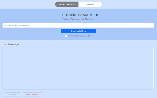 TikTok Video Downloader  from Chrome web store to be run with OffiDocs Chromium online