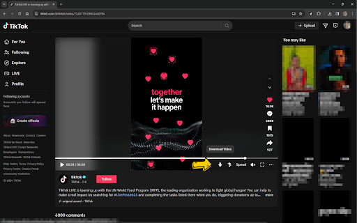 TikTok Video Saver  from Chrome web store to be run with OffiDocs Chromium online