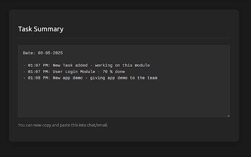Time Based Task Logger  from Chrome web store to be run with OffiDocs Chromium online