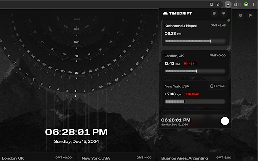 Timedrift  from Chrome web store to be run with OffiDocs Chromium online