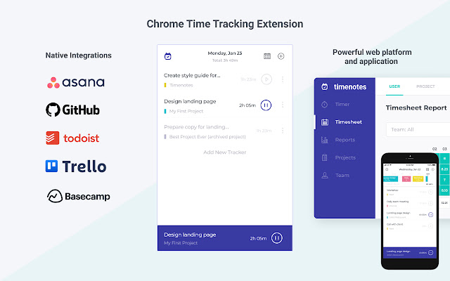 Timenotes Time Tracker  from Chrome web store to be run with OffiDocs Chromium online