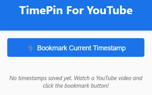 TimePin For YouTube  from Chrome web store to be run with OffiDocs Chromium online