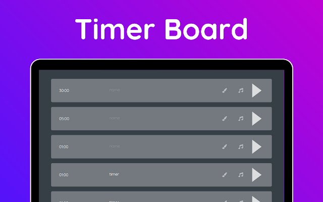Timer Board  from Chrome web store to be run with OffiDocs Chromium online