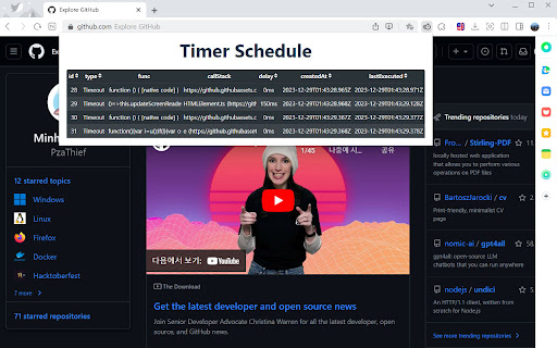 Timer lookup  from Chrome web store to be run with OffiDocs Chromium online