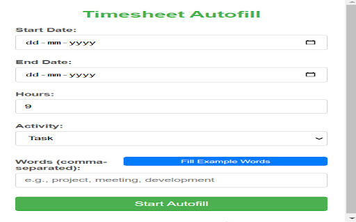 Timesheet Autofill For Nitor  from Chrome web store to be run with OffiDocs Chromium online