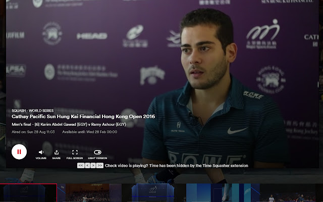 Time Squasher EuroSportPlayer  from Chrome web store to be run with OffiDocs Chromium online