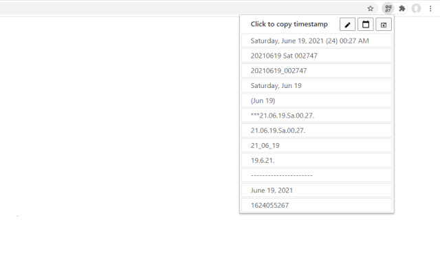 Timestamp  from Chrome web store to be run with OffiDocs Chromium online
