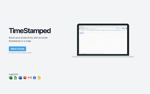 TimeStamped  from Chrome web store to be run with OffiDocs Chromium online