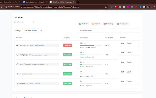 Time Thief Catcher  from Chrome web store to be run with OffiDocs Chromium online
