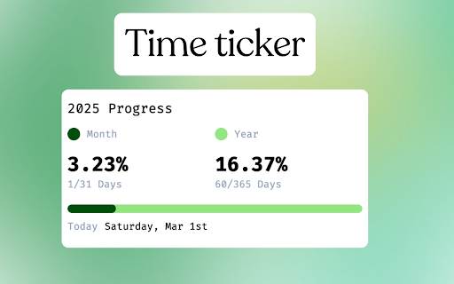 Time Ticker Extension  from Chrome web store to be run with OffiDocs Chromium online