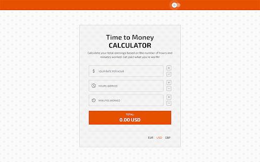 Time to Money Calculator  from Chrome web store to be run with OffiDocs Chromium online