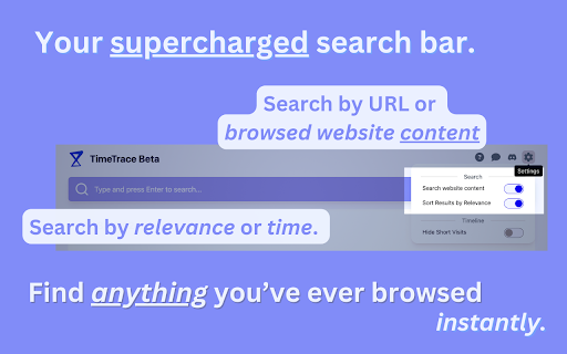 TimeTrace Navigate Your Browser History  from Chrome web store to be run with OffiDocs Chromium online