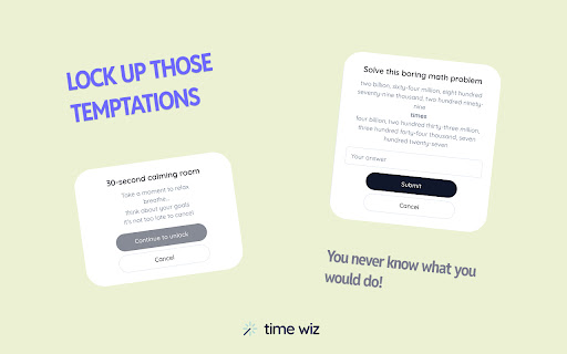 time wiz block and redirect websites  from Chrome web store to be run with OffiDocs Chromium online