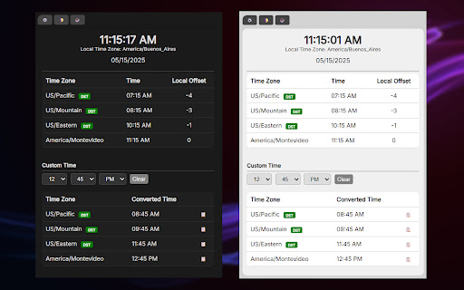 Time Zone Manager  from Chrome web store to be run with OffiDocs Chromium online