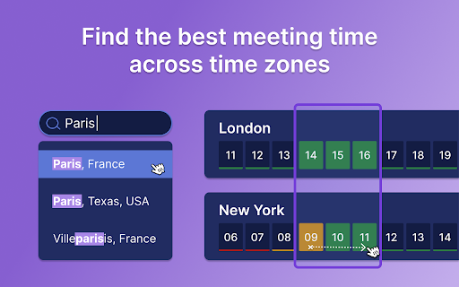 Time Zone Meeting Planner  from Chrome web store to be run with OffiDocs Chromium online