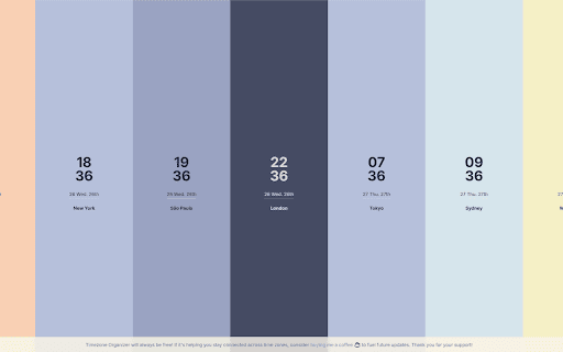 Time Zone Organizer  from Chrome web store to be run with OffiDocs Chromium online