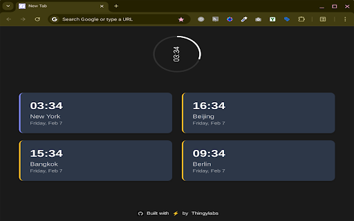 Time Zones Tab  from Chrome web store to be run with OffiDocs Chromium online
