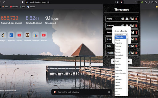 Timezone Viewer  from Chrome web store to be run with OffiDocs Chromium online