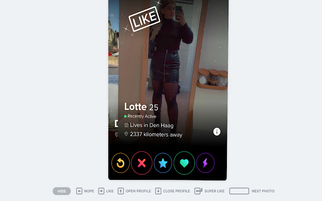 Tinder Clicker  from Chrome web store to be run with OffiDocs Chromium online