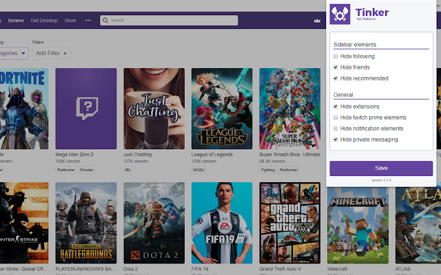 Tinker for Twitch de Chrome web store se ejecutará con OffiDocs Chromium en línea