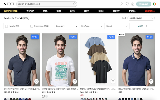 Tiny.ad Virtual Try On  from Chrome web store to be run with OffiDocs Chromium online