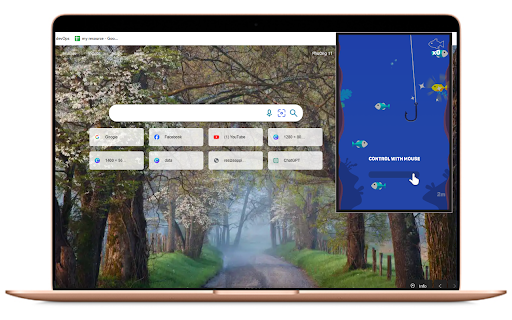 Tiny Fishing  from Chrome web store to be run with OffiDocs Chromium online