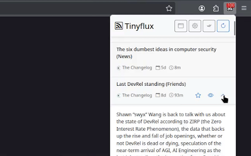 Tinyflux  from Chrome web store to be run with OffiDocs Chromium online