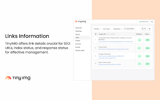 TinyIMG Shopify SEO Extension  Inspector  from Chrome web store to be run with OffiDocs Chromium online