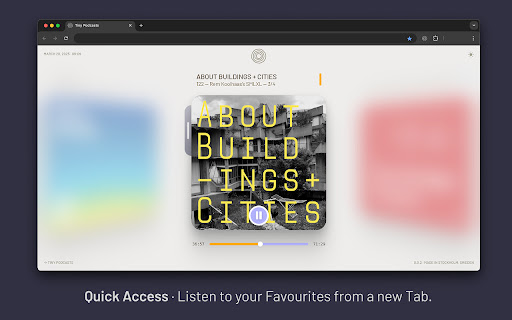 Tiny Podcasts  from Chrome web store to be run with OffiDocs Chromium online
