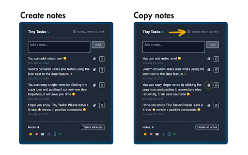 Tiny Tasks: a modern to do list app  from Chrome web store to be run with OffiDocs Chromium online