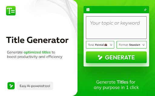 Title Generator  from Chrome web store to be run with OffiDocs Chromium online