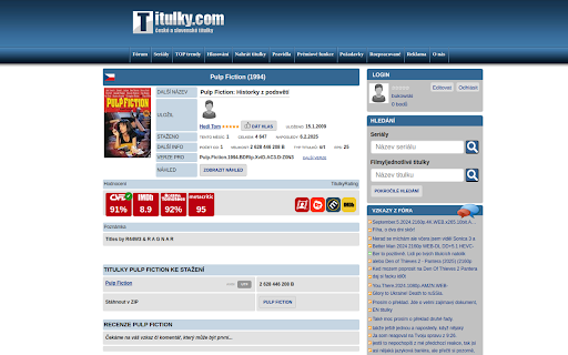 TitulkyRating  from Chrome web store to be run with OffiDocs Chromium online