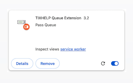 TIXHELP Queue Extension  from Chrome web store to be run with OffiDocs Chromium online