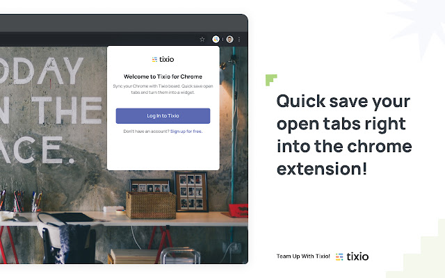 Tixio Quicksave Extension  from Chrome web store to be run with OffiDocs Chromium online