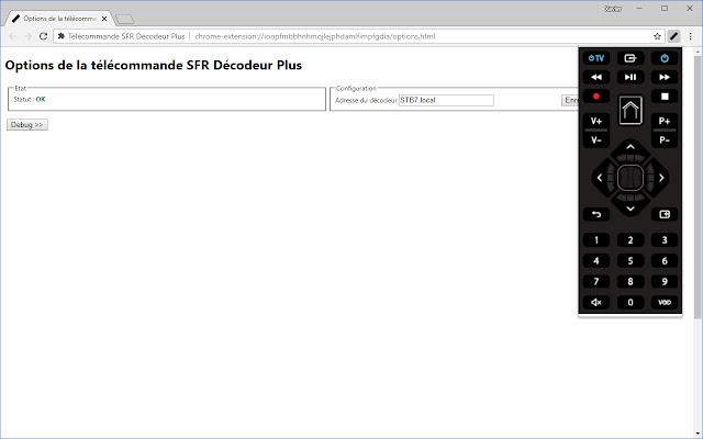 Télécommande SFR Décodeur Plus  from Chrome web store to be run with OffiDocs Chromium online