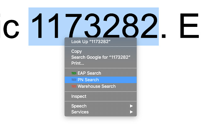 TLD PN Search  from Chrome web store to be run with OffiDocs Chromium online