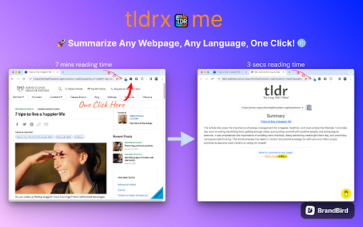 tldrx.me  from Chrome web store to be run with OffiDocs Chromium online