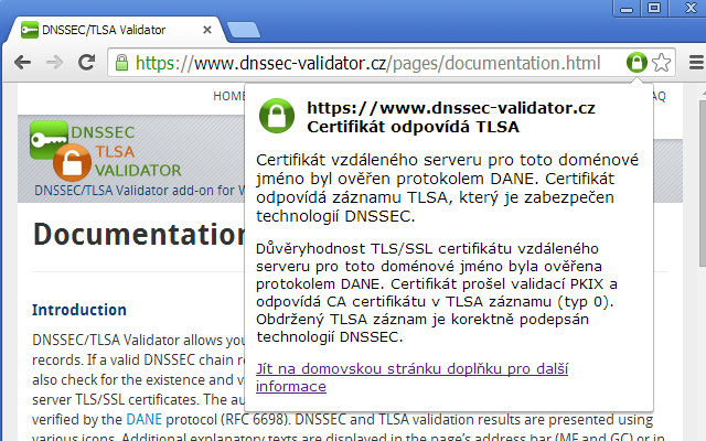 TLSA Validator  from Chrome web store to be run with OffiDocs Chromium online