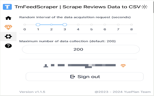TmFeedScraper | Scrape Reviews Data to CSV  from Chrome web store to be run with OffiDocs Chromium online