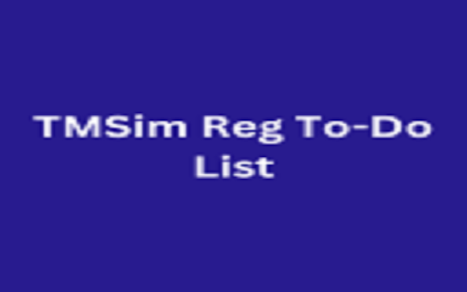 TMSim Reg To Do List  from Chrome web store to be run with OffiDocs Chromium online