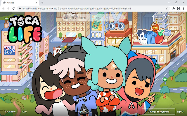 Toca Life World Wallpapers New Tab  from Chrome web store to be run with OffiDocs Chromium online