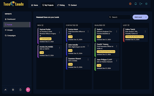 Tocoleads Prospect from anywhere  from Chrome web store to be run with OffiDocs Chromium online