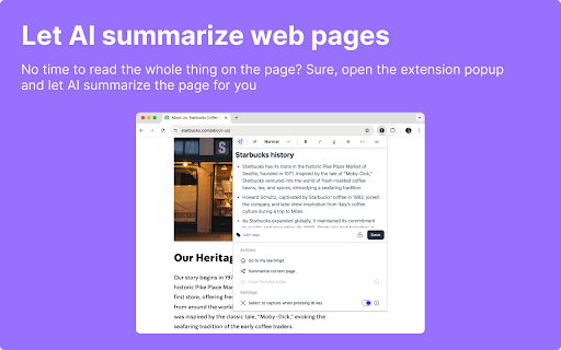 Today I Learned  from Chrome web store to be run with OffiDocs Chromium online