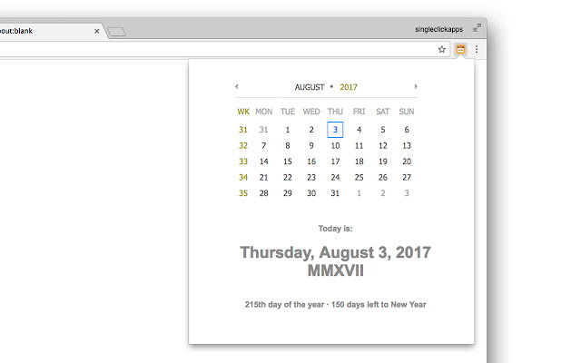 Todays Date  from Chrome web store to be run with OffiDocs Chromium online
