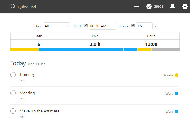 TodoistChute: Finish Time for Todoist  from Chrome web store to be run with OffiDocs Chromium online