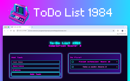 To Do List 1984  from Chrome web store to be run with OffiDocs Chromium online