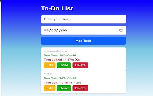 To Do List(V)  from Chrome web store to be run with OffiDocs Chromium online