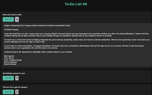To Do List VA  from Chrome web store to be run with OffiDocs Chromium online